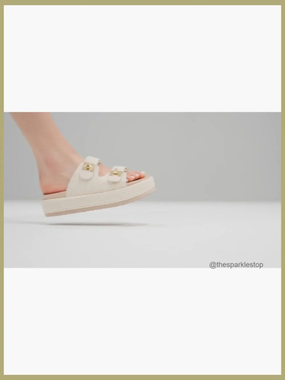 Raffia Espadrille Platform Wedge Sandals with Buckle